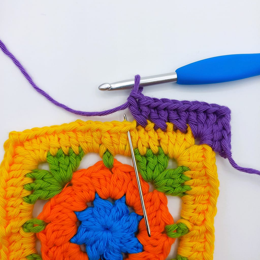 crossed double crochet  tutorial step 1