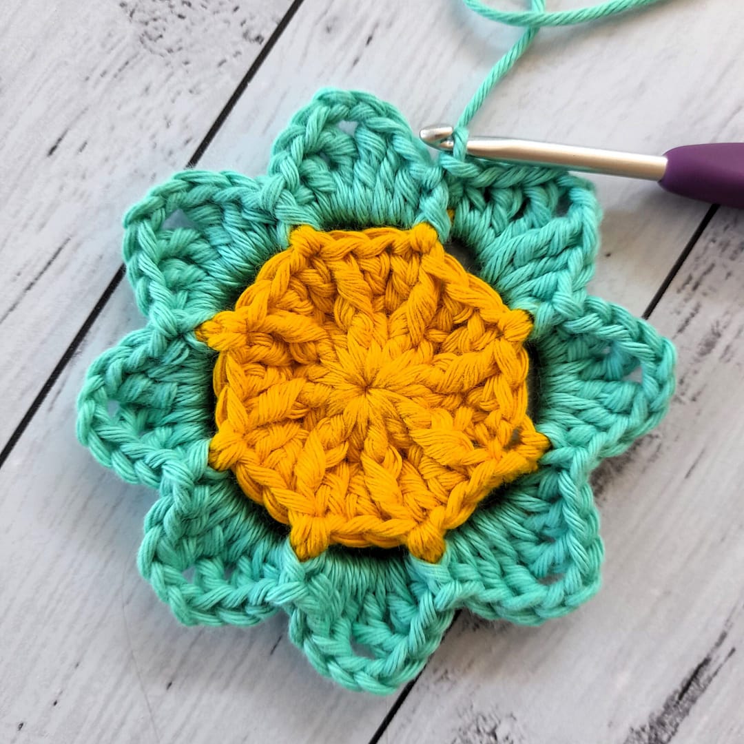 crocheted flower