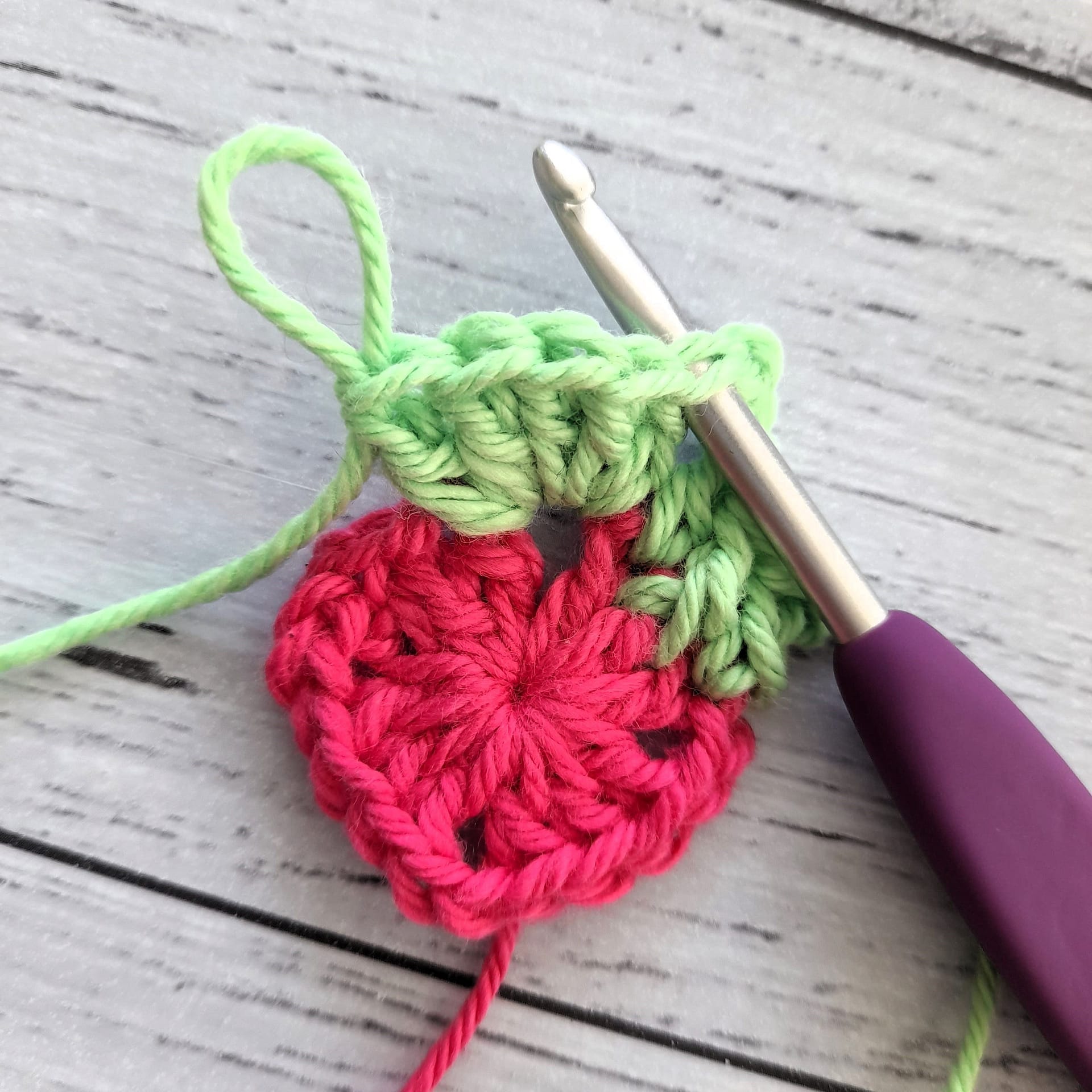 step 2 popcorn stitch